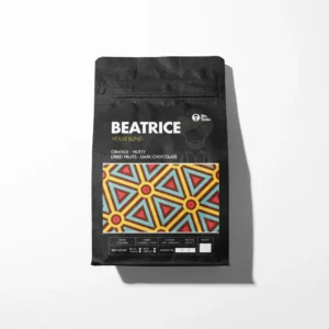 Mr. Tinto Beatrice House Blend – Colombian coffee with orange, nutty, dried fruits, and dark chocolate notes.