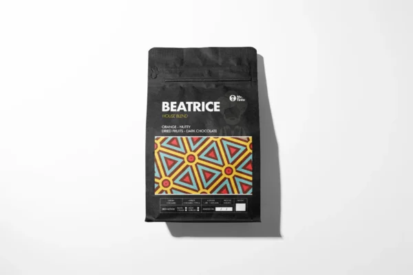 Mr. Tinto Beatrice House Blend – Colombian coffee with orange, nutty, dried fruits, and dark chocolate notes.